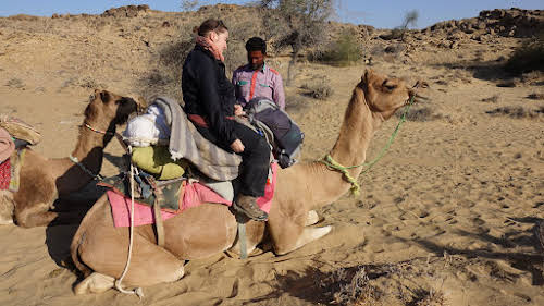 India. Rajasthan Thar Desert Camel Trek. First moments on Big Kona