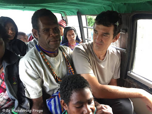 Indonesia. Papua Baliem Valley Trekking Planning. Sharing a Bemo with the locals