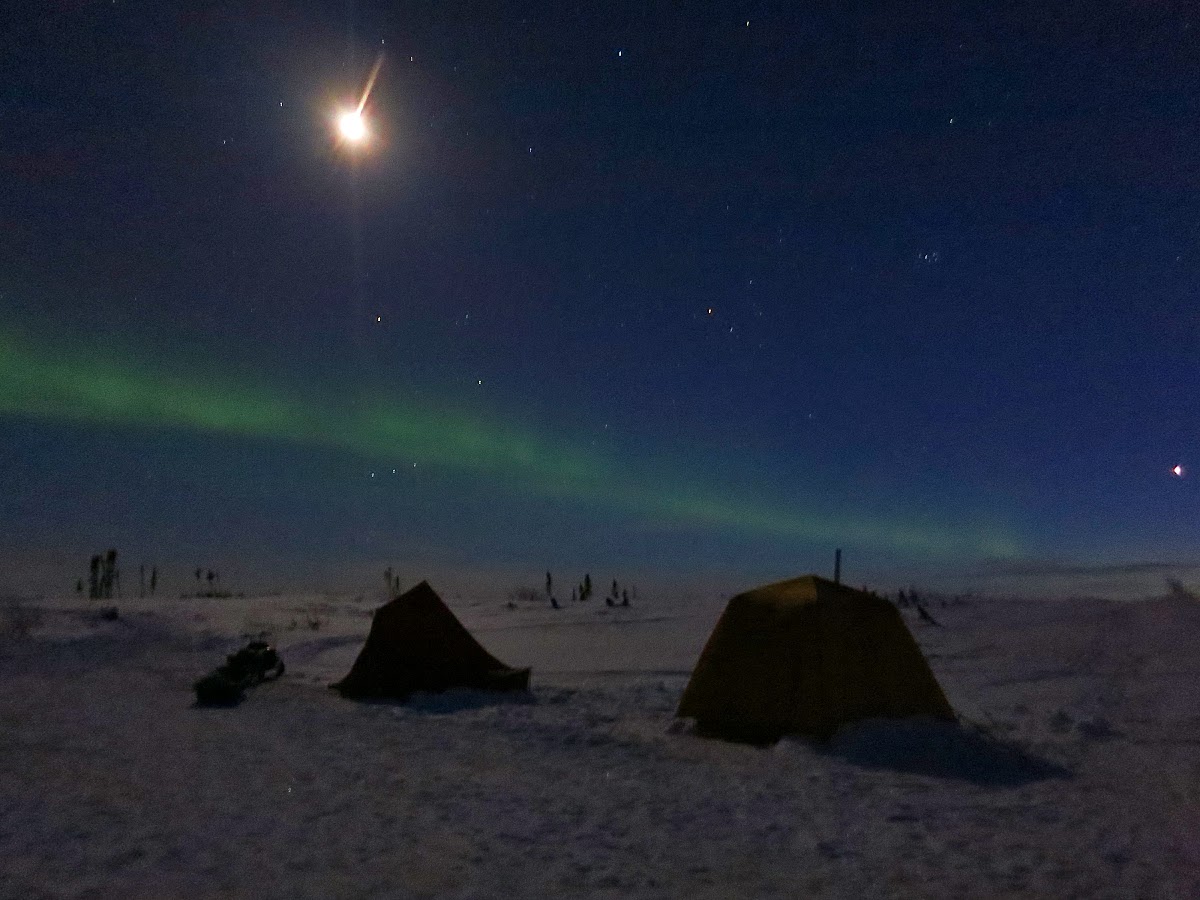 camping under the northern lights