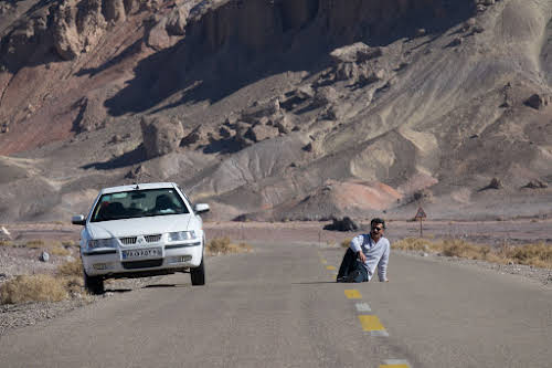 Lut Desert Itinerary from Kerman Iran // Our Driver on the road to the Kaluts
