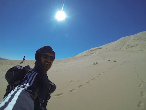 Hiking under the hot sun
