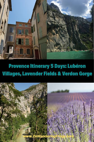 Provence Itinerary 5 Days: Luberon Villages, Lavender Fields, and Verdon Gorge // Collage Pinterest